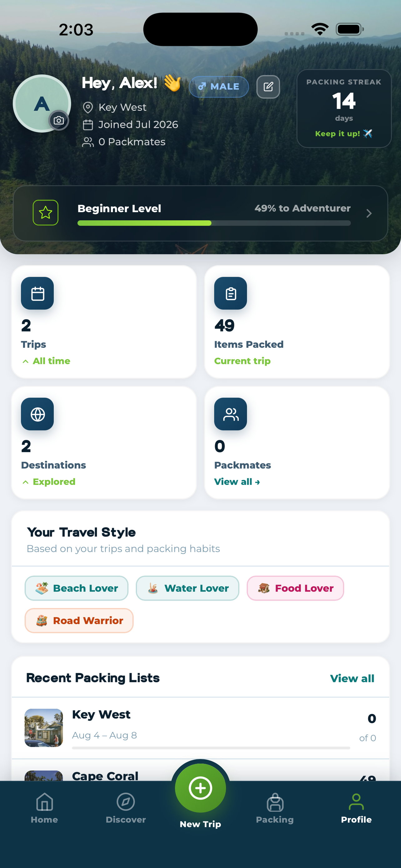 Packing streak screen